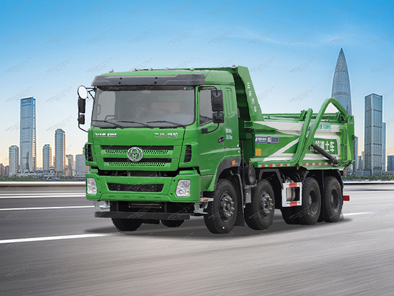 Dump truck operating on a construction site
